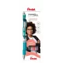 Pentel 4 set de bolígrafos de gel EnerGel BL77 turquesa gris rosa lila 0,35 mm