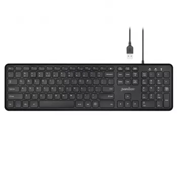 Perixx PERIBOARD-210 Teclado con cable ultraplano de tijera, distribución US, negro