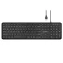 Perixx PERIBOARD-210 Teclado con cable ultraplano de tijera, distribución US, negro