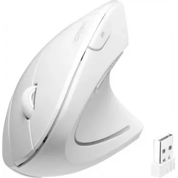 Perixx PERIMICE-713 Ratón vertical ergonómico inalámbrico, blanco, 6 botones, 1000/1500/2000 DPI ajustables, 2,4 GHz, para diestros 11937