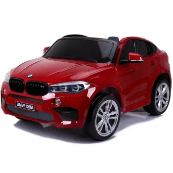 PETMEX Coche a batería BMW X6M SUV nuevo con luces LED y MP3 rojo pintado