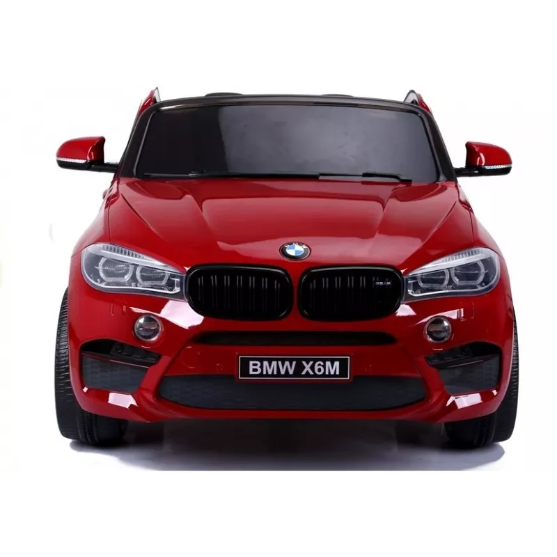 PETMEX Coche a batería BMW X6M SUV nuevo con luces LED y MP3 rojo pintado