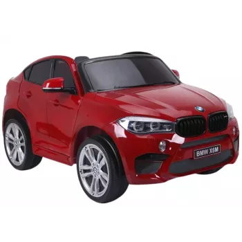 PETMEX Coche a batería BMW X6M SUV nuevo con luces LED y MP3 rojo pintado