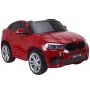 PETMEX Coche a batería BMW X6M SUV nuevo con luces LED y MP3 rojo pintado