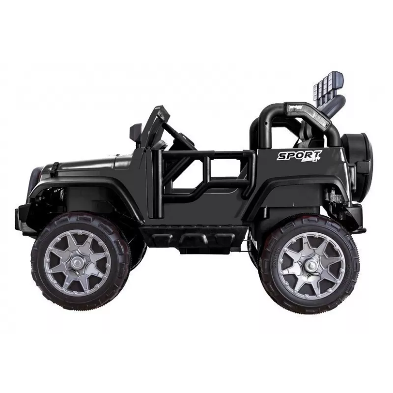 PETMEX Jeep a batería HP012 para niños con luces LED y MP3, negro