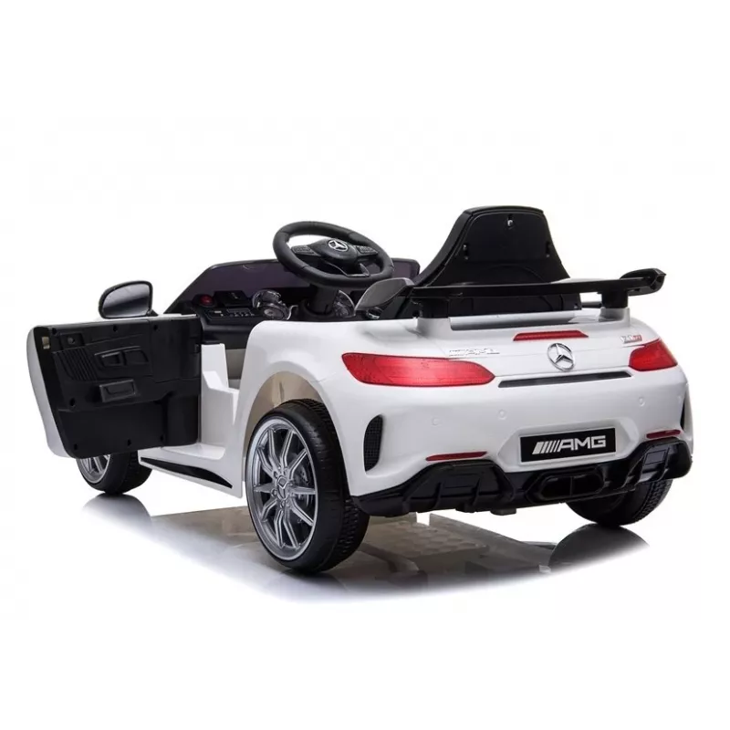 PETMEX Mercedes-AMG GTR coche eléctrico infantil 12V para conducir - blanco