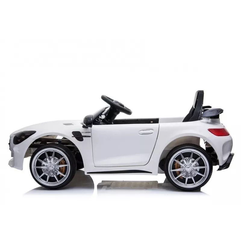 PETMEX Mercedes-AMG GTR coche eléctrico infantil 12V para conducir - blanco