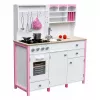 Cocina de juguete de madera PETMEX Paula para niños Rosa Blanco con elementos de apertura