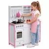 Cocina de juguete de madera PETMEX Paula para niños Rosa Blanco con elementos de apertura