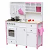 Cocina de juguete de madera PETMEX Paula para niños Rosa Blanco con elementos de apertura