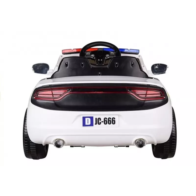 PETMEX Coche de policía a batería para niños blanco