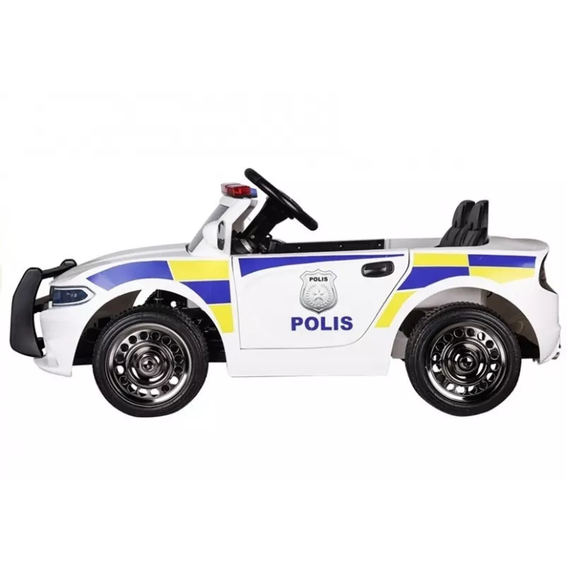 PETMEX Coche de policía a batería para niños blanco