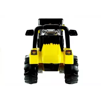 Tractor-excavadora eléctrico infantil PETMEX ZP1005 con pala móvil, Amarillo