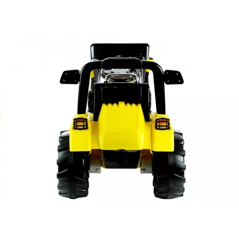 Tractor-excavadora eléctrico infantil PETMEX ZP1005 con pala móvil, Amarillo