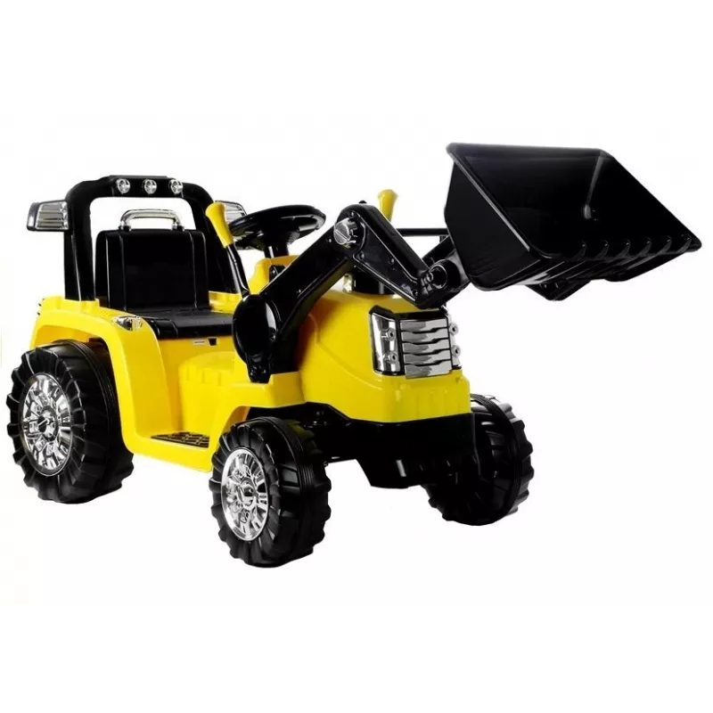 Tractor-excavadora eléctrico infantil PETMEX ZP1005 con pala móvil, Amarillo