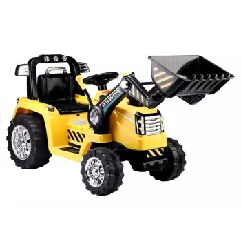 Tractor-excavadora eléctrico infantil PETMEX ZP1005 con pala móvil, Amarillo