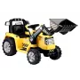 Tractor-excavadora eléctrico infantil PETMEX ZP1005 con pala móvil, Amarillo
