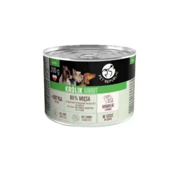 PETREPUBLIC trozos con conejo en salsa comida húmeda para perros – 10 x 200g