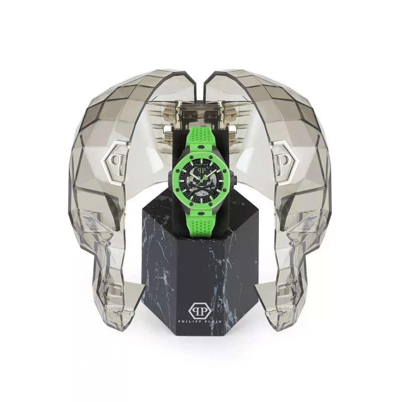 Philipp Plein reloj de hombre automático PWPFA0624 46mm acero inoxidable negro silicona