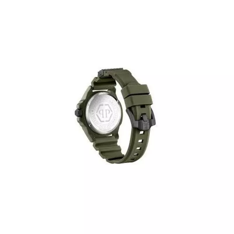 Philipp Plein Reloj automático esqueleto para hombre PWUBA0423 44mm silicona negra
