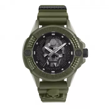 Philipp Plein Reloj automático esqueleto para hombre PWUBA0423 44mm silicona negra