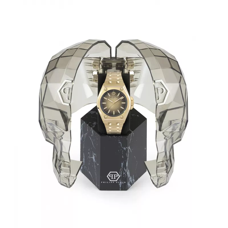 Philipp Plein reloj para hombre PWPMA0324 43mm esfera esqueleto negra correa de silicona