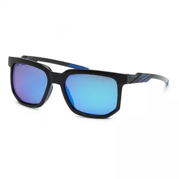 Philipp Plein Sport Gafas de sol rectangulares de hombre SSP011-56Z42Z - Montura negra Lentes grises 56/18/135 mm