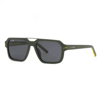 Philipp Plein Sport SSP036-57NVNP Gafas de sol hombre rectangulares Navy azul Smoke Grey 57/17/150 mm