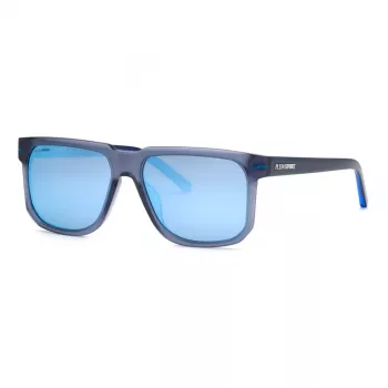 Philipp Plein Sport SSP037-59UA1P gafas de sol hombre - Montura de acetato negra brillante, lentes de policarbonato gris humo, 59/16/150 mm