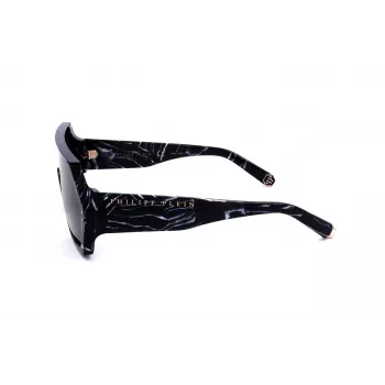 Philipp Plein SPP047-0Z21 Gafas de sol de hombre montura negra lentes grises 99mm