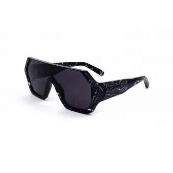 Philipp Plein SPP047-0Z21 Gafas de sol de hombre montura negra lentes grises 99mm