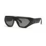 PHILIPP PLEIN SPP153-580U28 gafas de sol rectangulares de hombre, montura de acetato negra brillante, lentes de policarbonato gris humo, 58 mm
