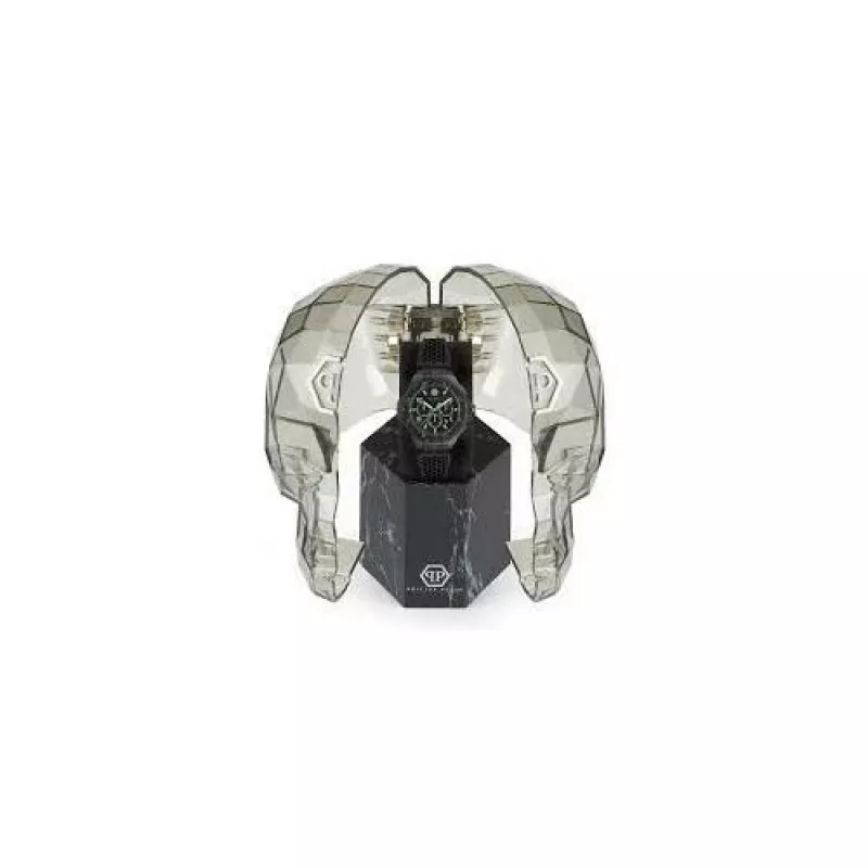 Philipp Plein The $keleton Reloj automático hombre PWPRA0624 46mm acero inoxidable silicona negra