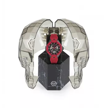Philipp Plein Reloj de cuarzo de hombre The $kull King PWPFA0524 44 mm Silicona negra