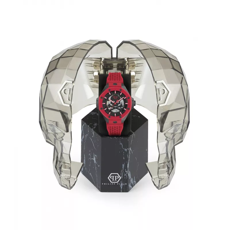 Philipp Plein Reloj de cuarzo de hombre The $kull King PWPFA0524 44 mm Silicona negra