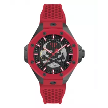 Philipp Plein Reloj de cuarzo de hombre The $kull King PWPFA0524 44 mm Silicona negra