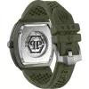 Philipp Plein The $kull Reloj hombre PWVBA0223 44mm acero inoxidable cuarzo esfera negra correa de silicona