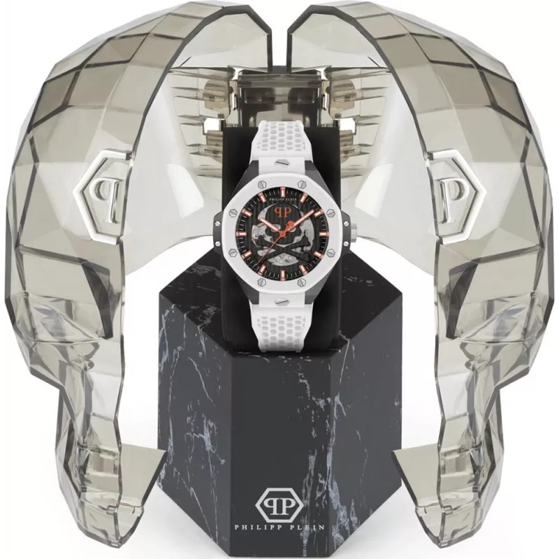 Philipp Plein The Skeleton reloj automático hombre PWPFA0724 46mm silicona negra