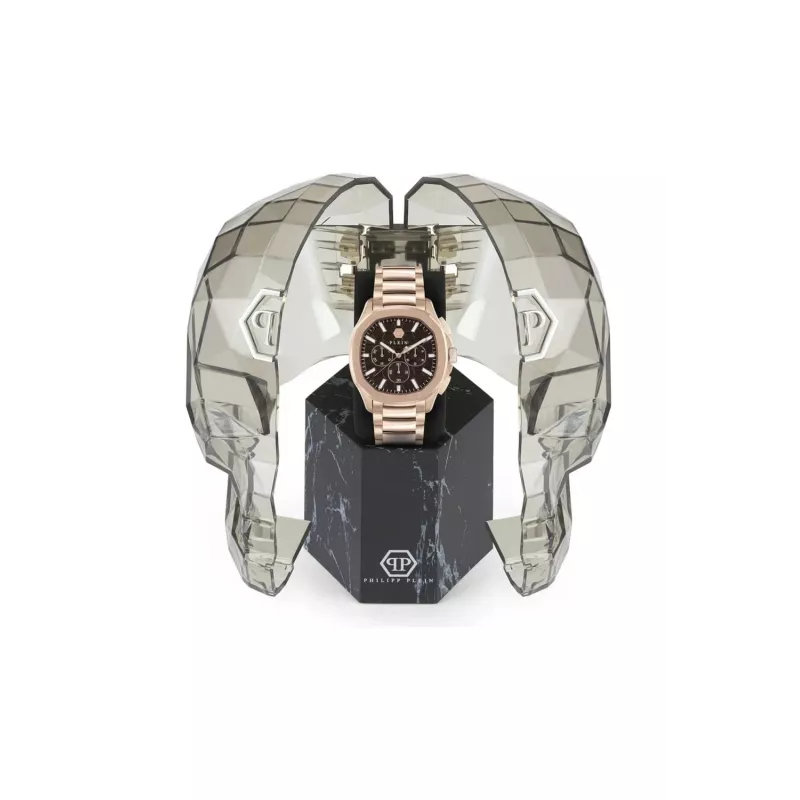 Philipp Plein Reloj de cuarzo de hombre The Skeleton PWSAA0623 44mm Correa de silicona negra