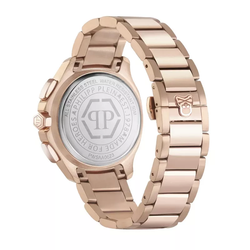 Philipp Plein Reloj de cuarzo de hombre The Skeleton PWSAA0623 44mm Correa de silicona negra