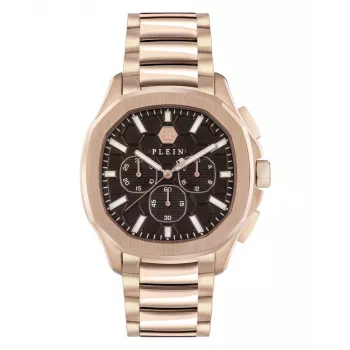 Philipp Plein Reloj de cuarzo de hombre The Skeleton PWSAA0623 44mm Correa de silicona negra