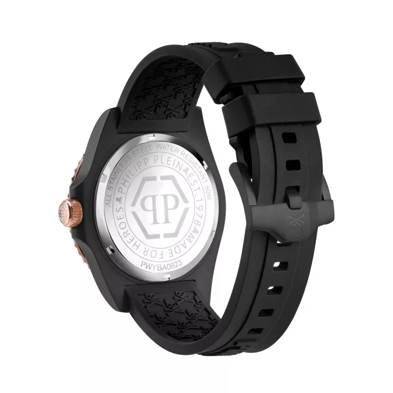 Philipp Plein The Skeleton reloj de cuarzo hombre PWYBA0823 44mm silicona negra