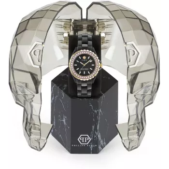 Philipp Plein The Skull reloj de cuarzo mujer 38mm acero inoxidable negro silicona PWPPA0324