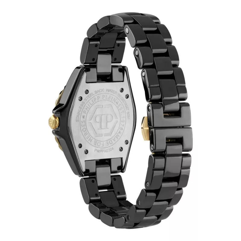Philipp Plein The Skull reloj de cuarzo mujer 38mm acero inoxidable negro silicona PWPPA0324
