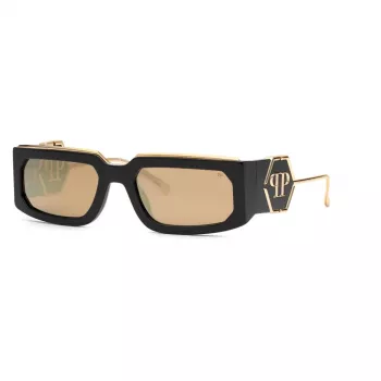 PHILIPP PLEIN gafas de sol unisex SPP119M58700G - montura negra, lentes degradadas grises, 58 mm