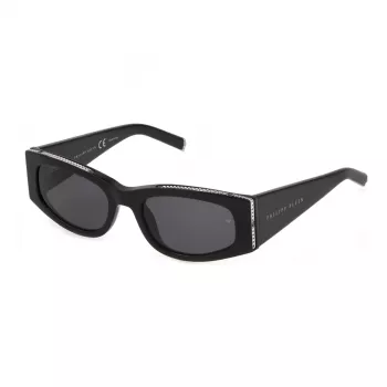 Philipp Plein Gafas de sol mujer cat-eye SPP025S550700 - Acetato negro brillante, cristales ahumados, UV400