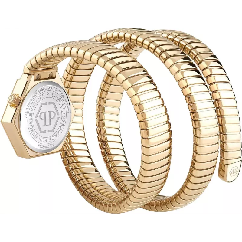 Philipp Plein Reloj de mujer PWZAA0825 The $kull cuarzo 28mm oro rosa acero inoxidable silicona negra