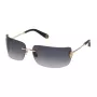 Gafas de sol de mujer Philipp Plein SPP027S950300 - Oversized Square Shield, montura de acetato negra, lentes grises degradadas, protección UV400