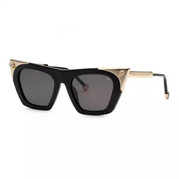 Philipp Plein Gafas de sol mujer SPP134S520700 tono dorado montura de metal lentes degradadas marrones 52mm