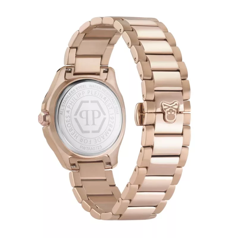 Reloj de mujer Philipp Plein The Skeleton cuarzo PWTAA0723 38mm silicona negra